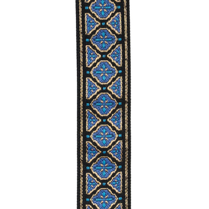 D'Addario Eco Woven Guitar Strap, Blue & Gold