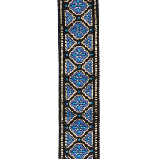 D'Addario Eco Woven Guitar Strap, Blue & Gold