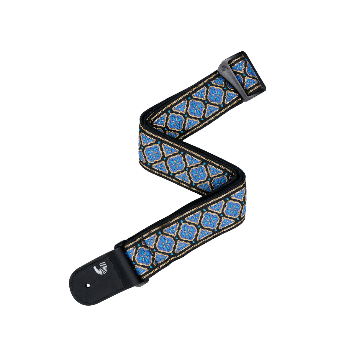 D'Addario Eco Woven Guitar Strap, Blue & Gold