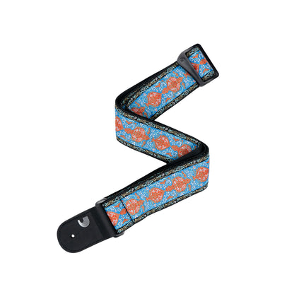 D'Addario Eco Woven Guitar Strap, Blue & Orange