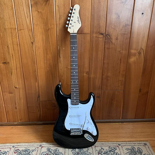 Austin Double Cutaway Electric Guitar Black
