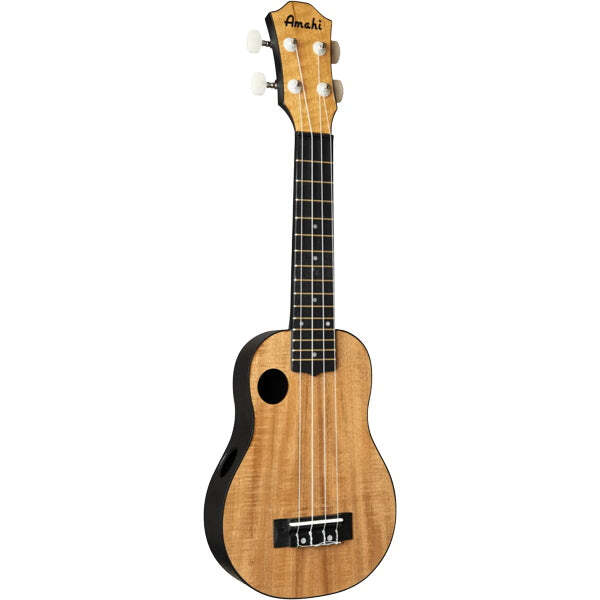 Amahi HCLF660 Troubadour Ukulele Offset Soundhole Koa Top