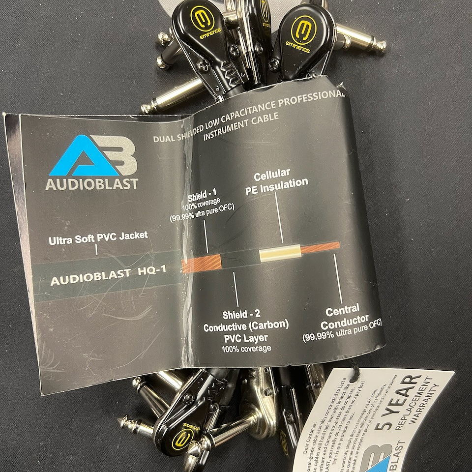 6" Audio Patch Cables 1/4" end for guitar effects 6-pack
