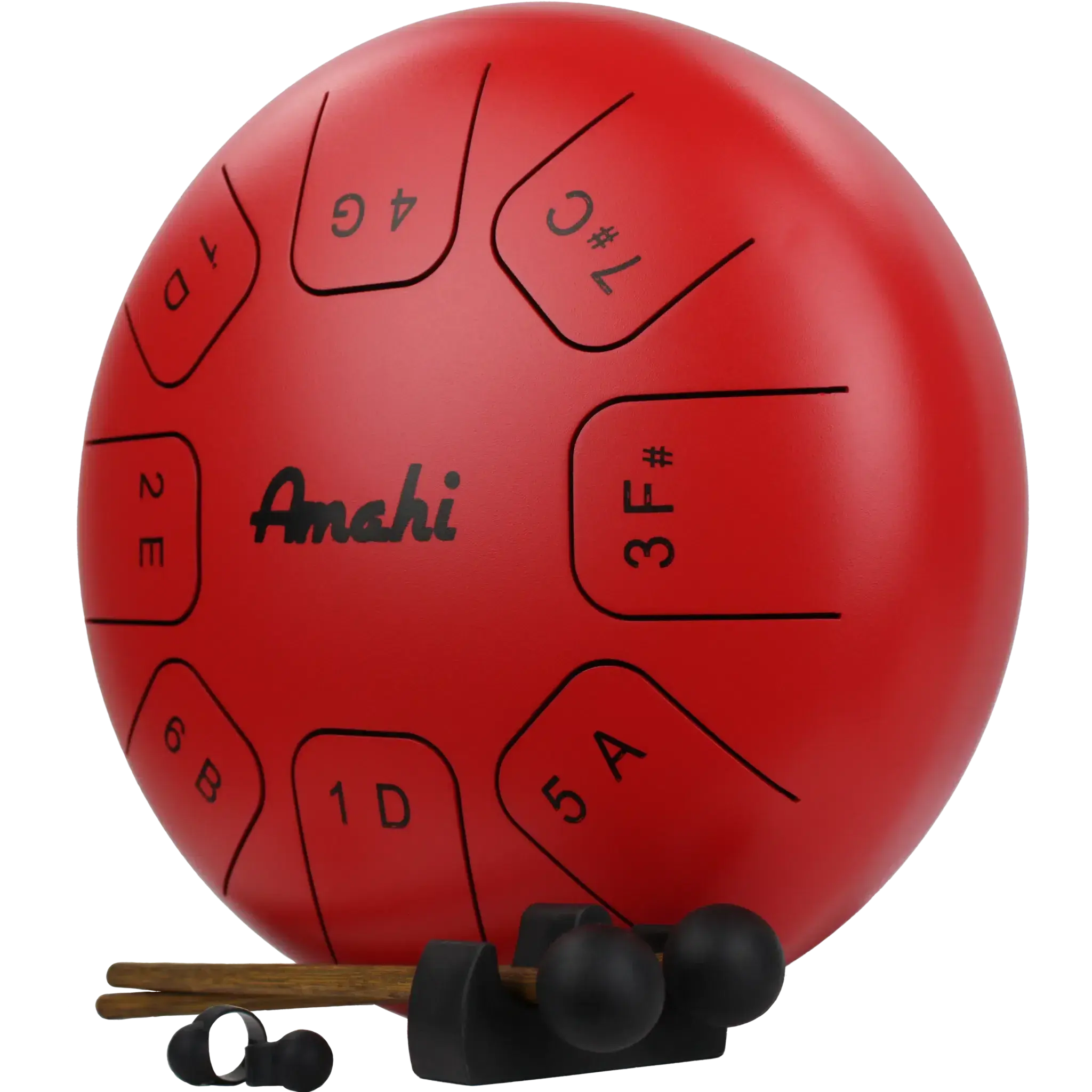 Amahi 10” Steel Tongue Drum - Red