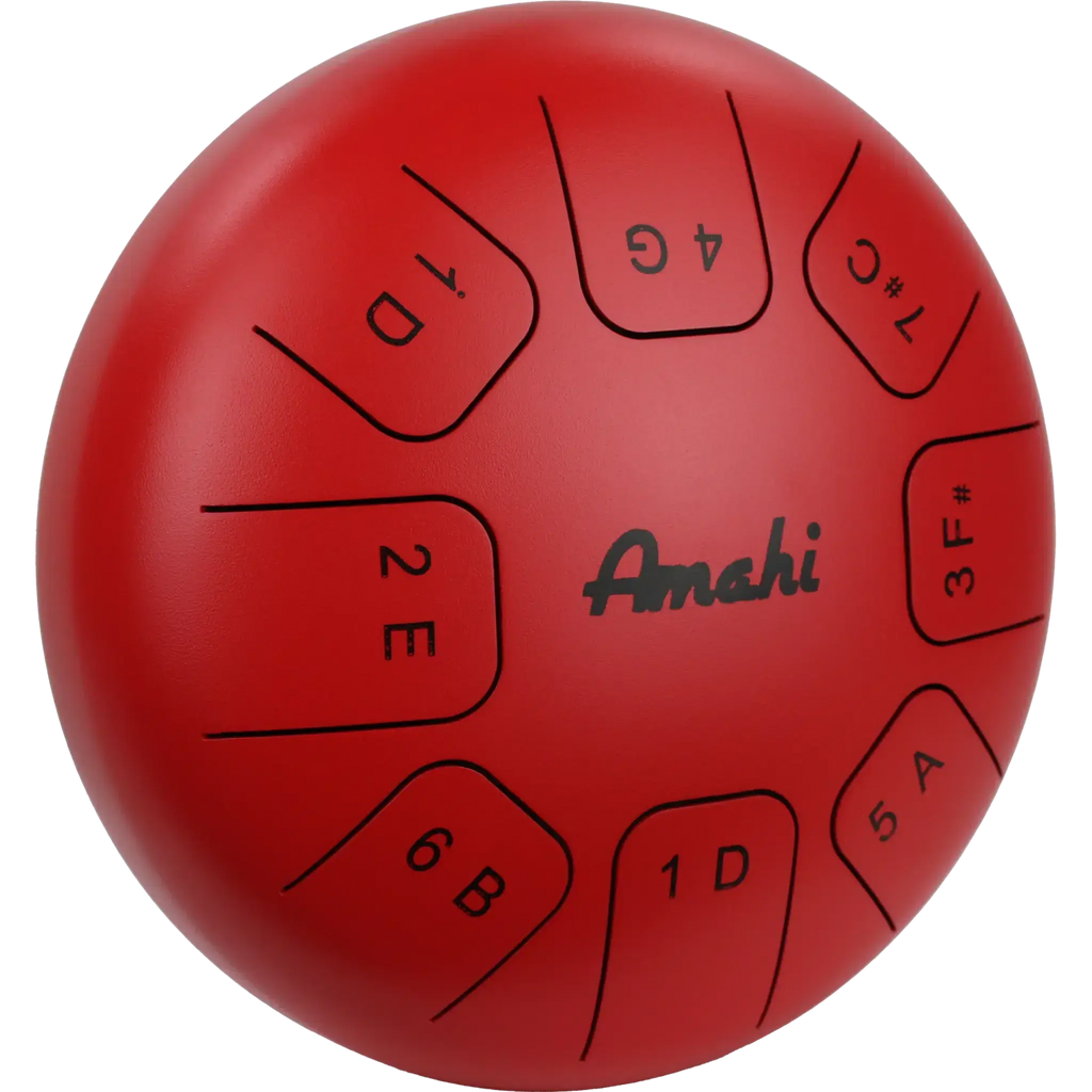 Amahi 10” Steel Tongue Drum - Red