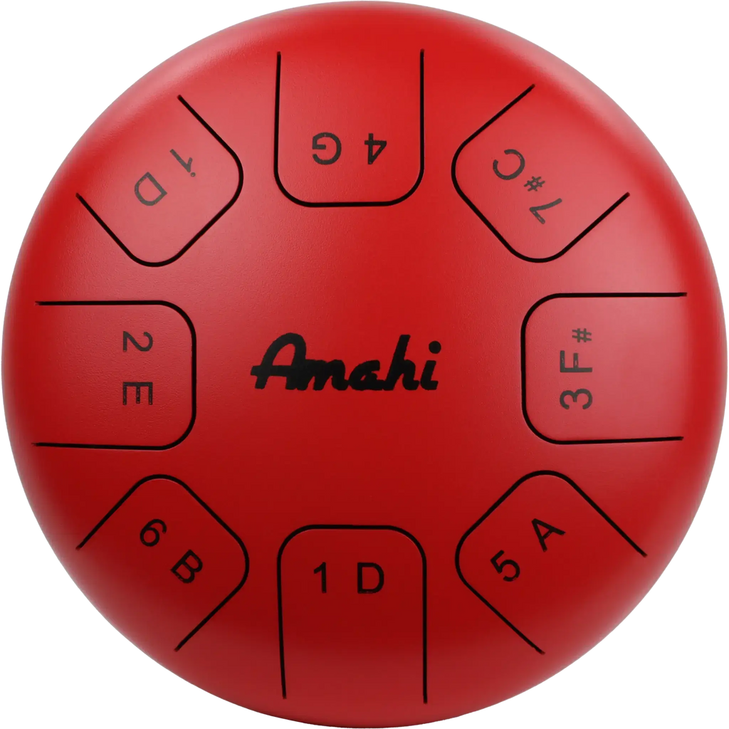 Amahi 10” Steel Tongue Drum - Red