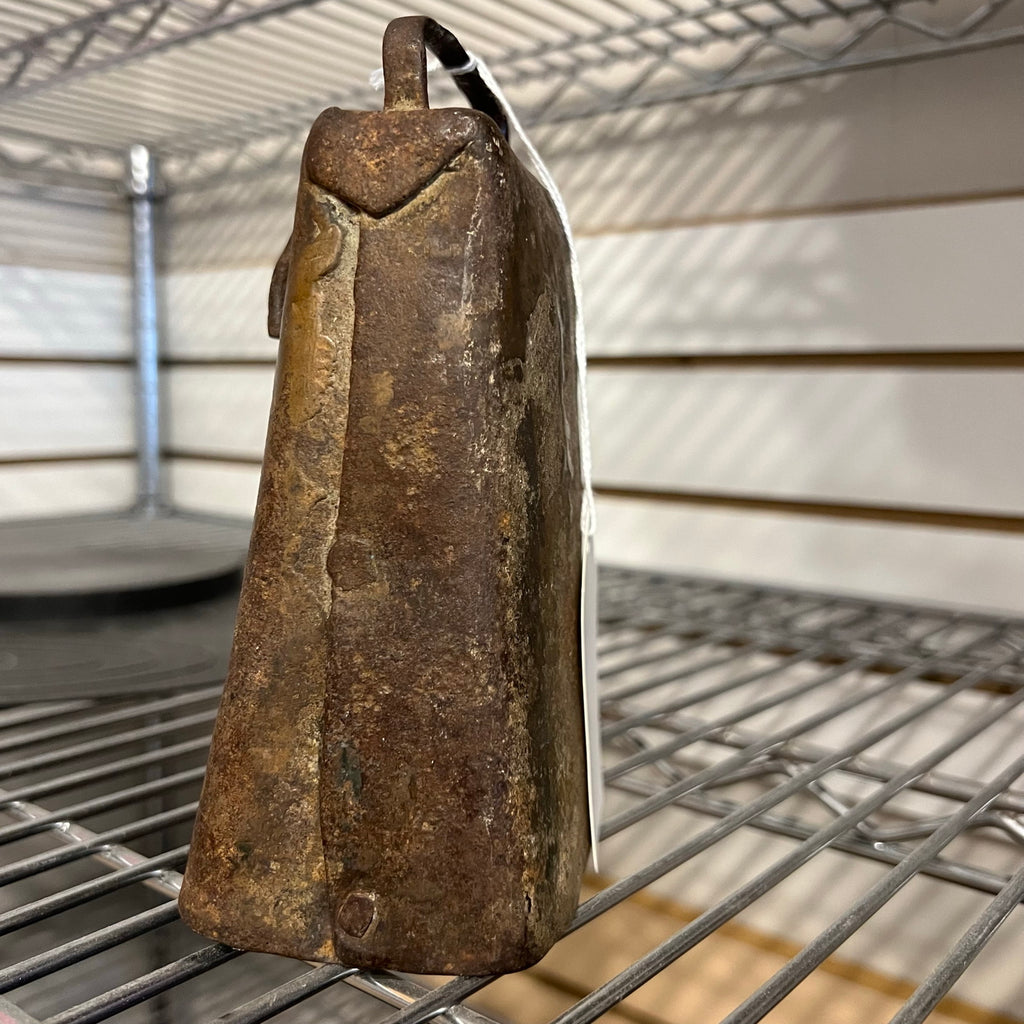 Antique Large Hand Made Metal Cowbell with Original Bell Clapper, VIntage