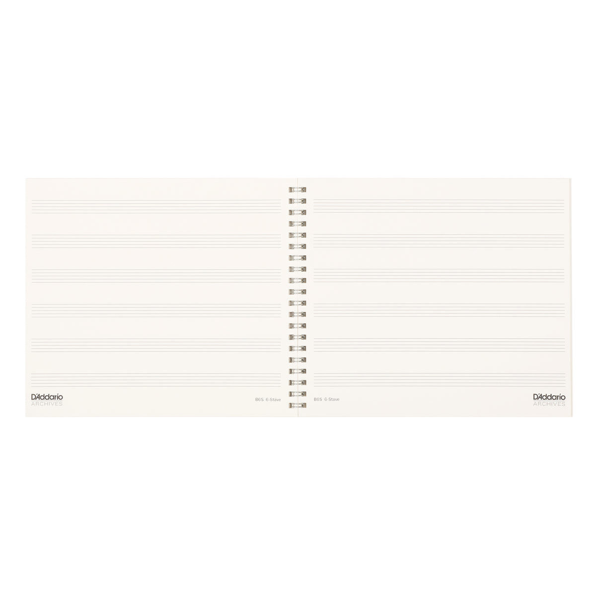 Archives Spiral Bound Manuscript Paper Book, 6 Stave, 64 Pages