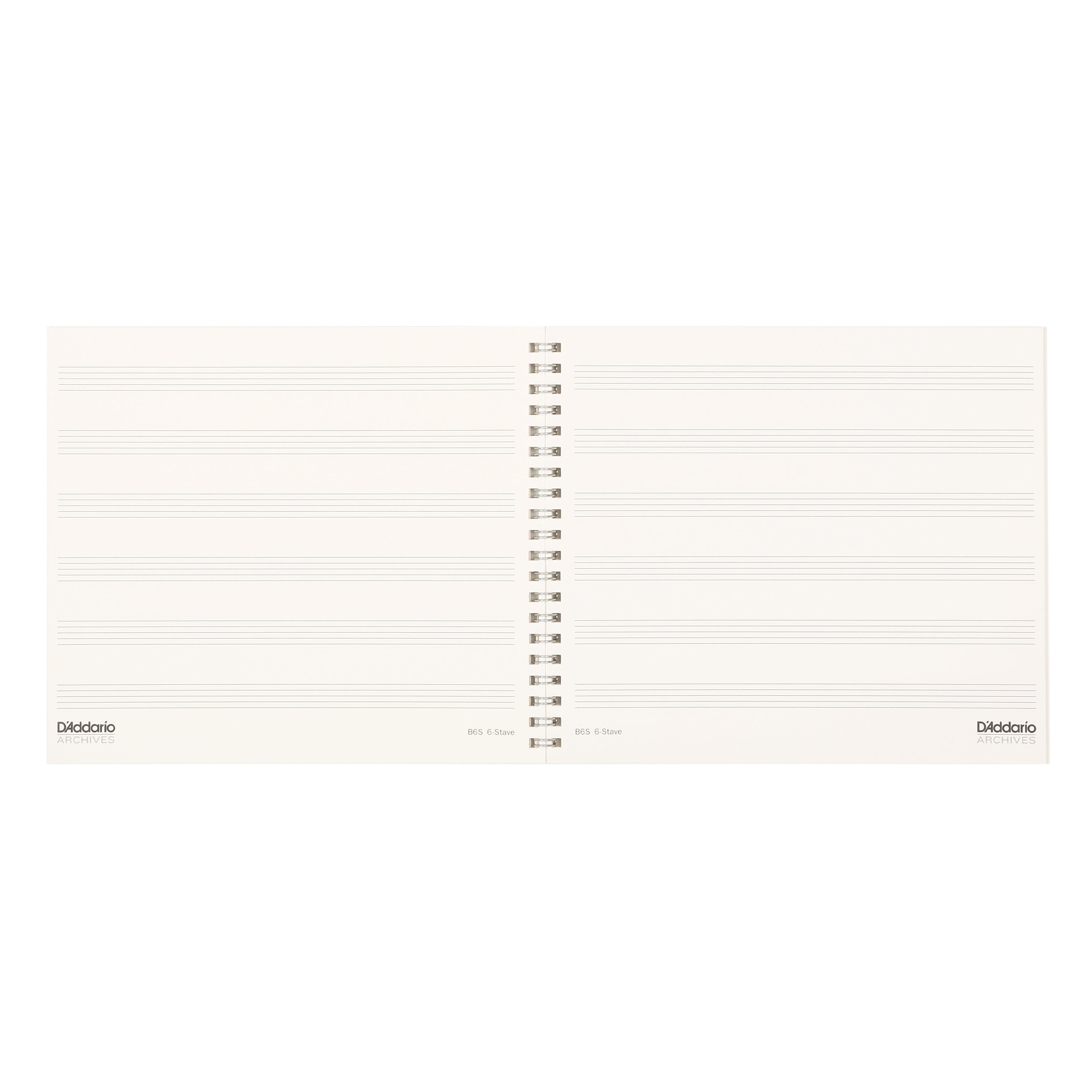 Archives Spiral Bound Manuscript Paper Book, 6 Stave, 64 Pages