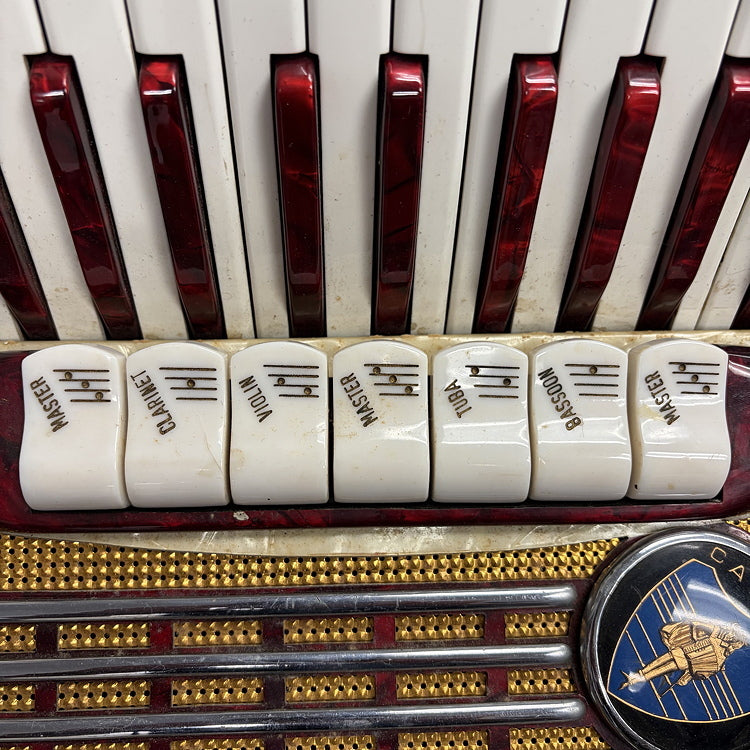 Cavalier 3 Reed Piano Accordion, Red