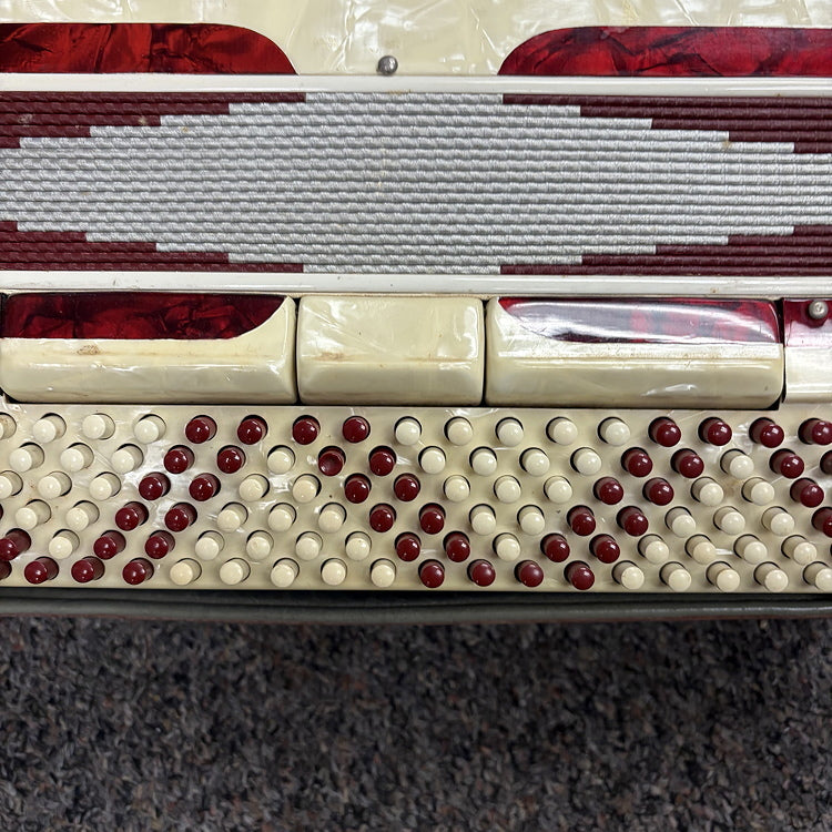 Cavalier 3 Reed Piano Accordion, Red