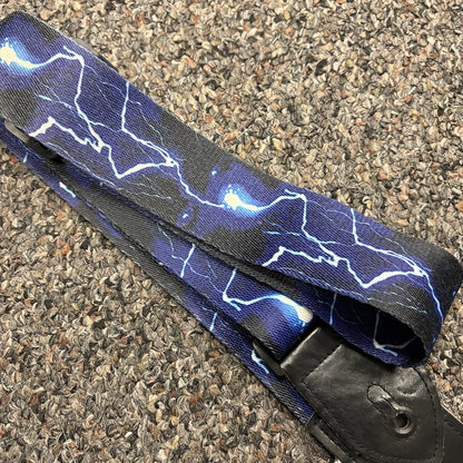 Classic lightning storm guitar strap, used
