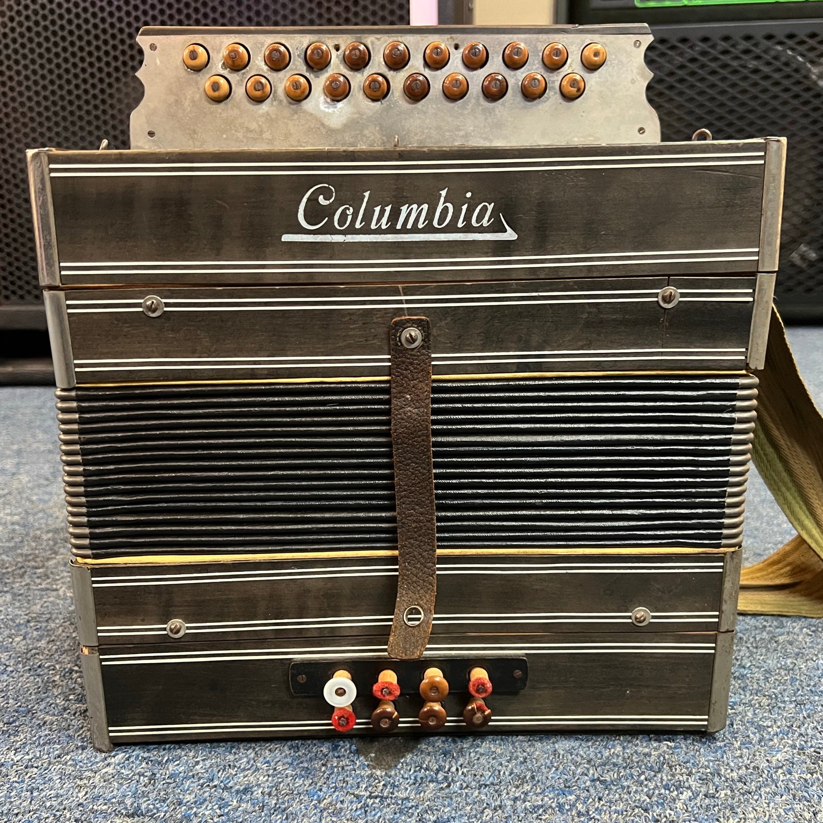 Columbia Button Accordion Antique Vintage