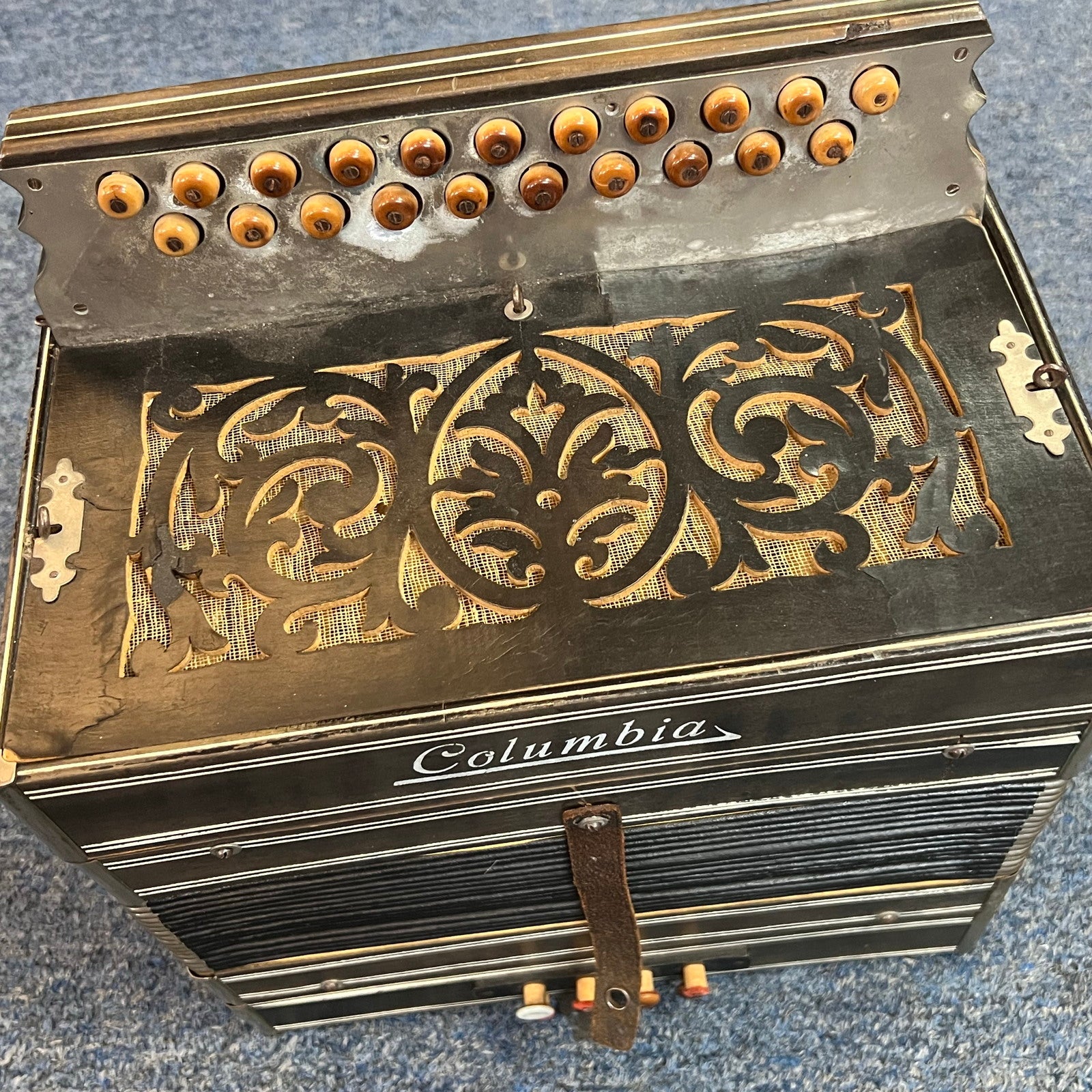 Columbia Button Accordion Antique Vintage