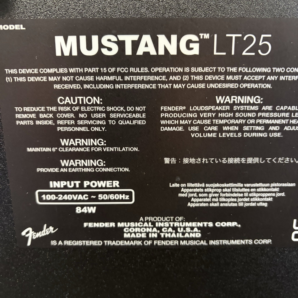 Fender Mustang LT25 25-Watt 1x8" Digital Modeling Guitar Combo Amp