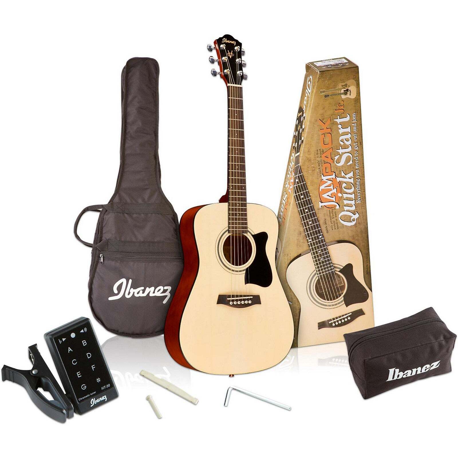 Ibanez IJV30 Jampack Acoustic Guitar Package - 3/4 Size Dreadnought Guitar (Natural)