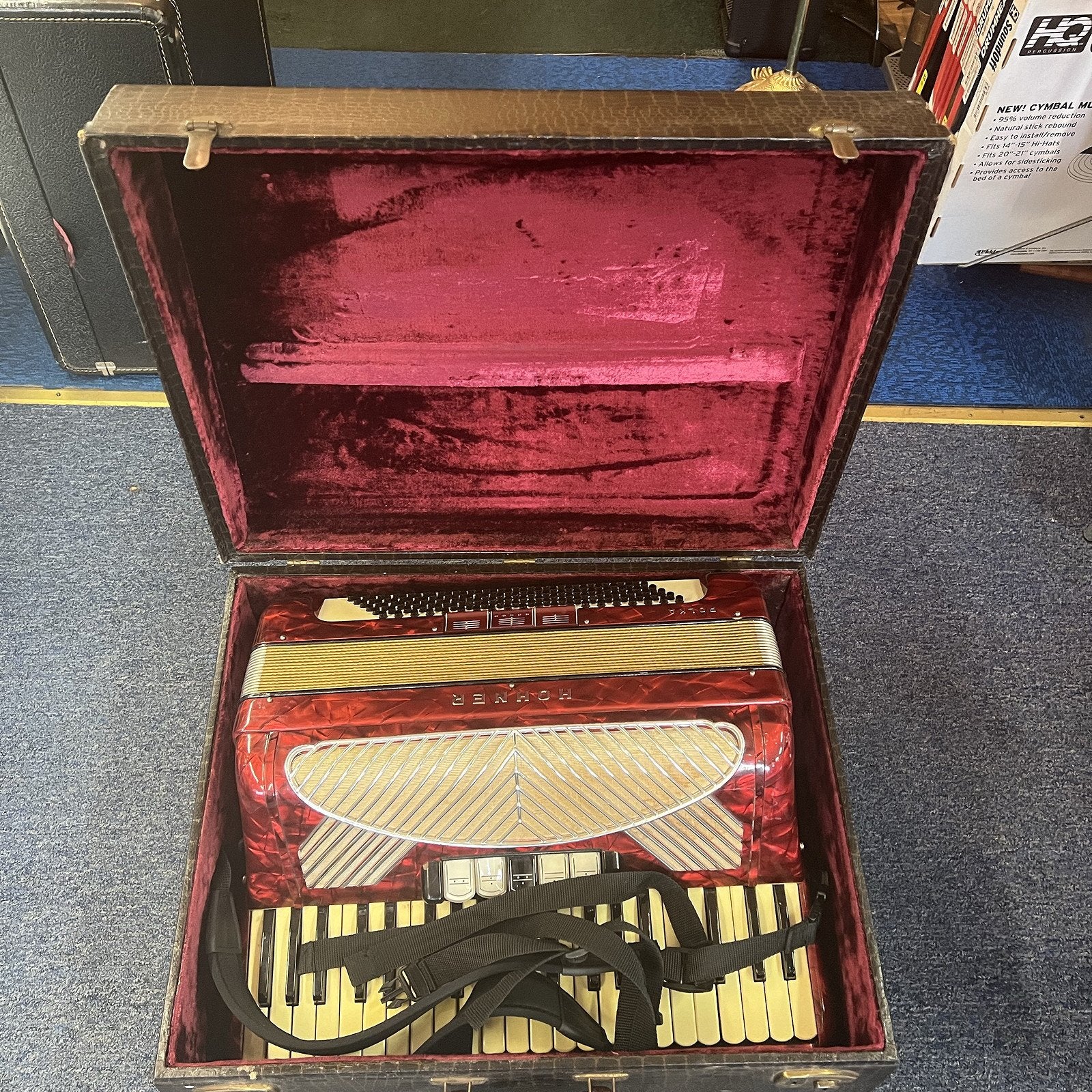 Hohner POLKA Piano Accordion Red w/case 1960s