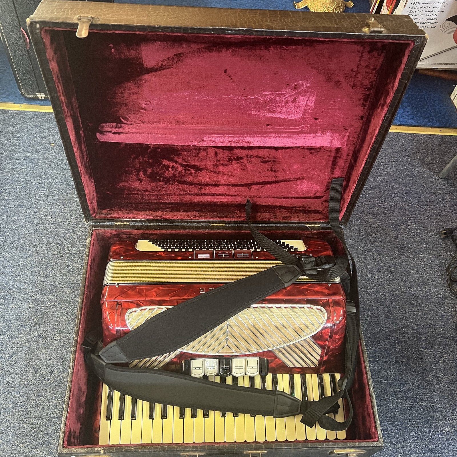 Hohner POLKA Piano Accordion Red w/case 1960s