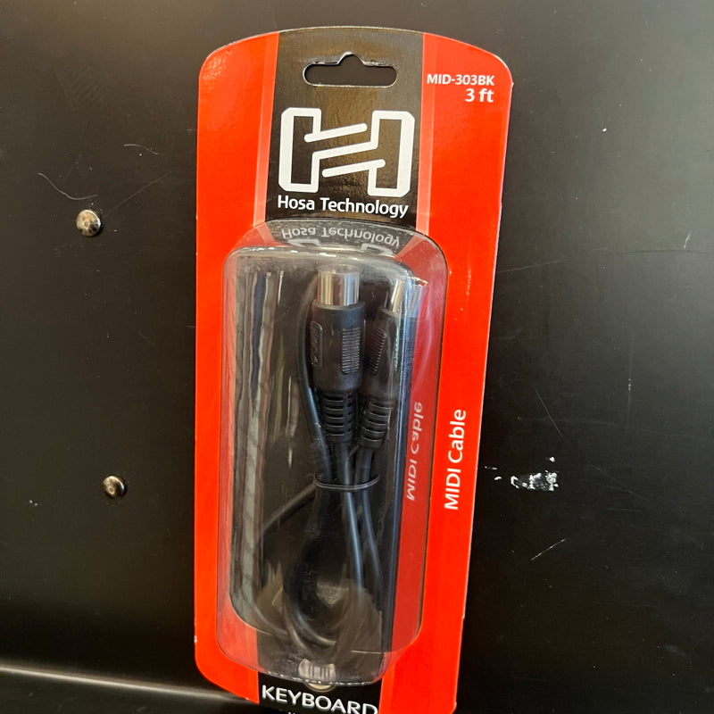 Hosa MIDI Cable, 5-Pin DIN To Same, 3'
