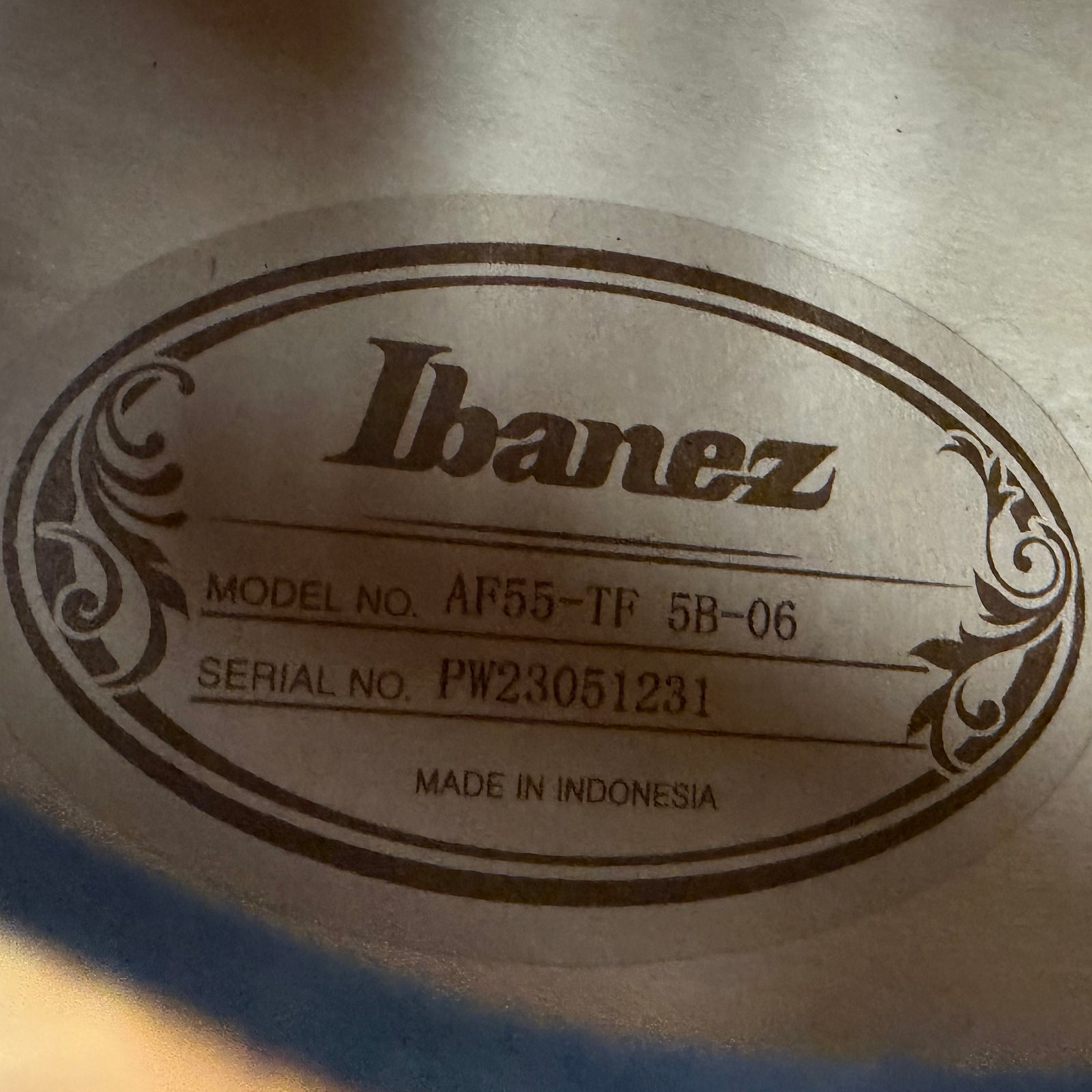 Ibanez Artcore AF55 Hollowbody Electric Guitar - Tobacco Flat - Like new w/HSC