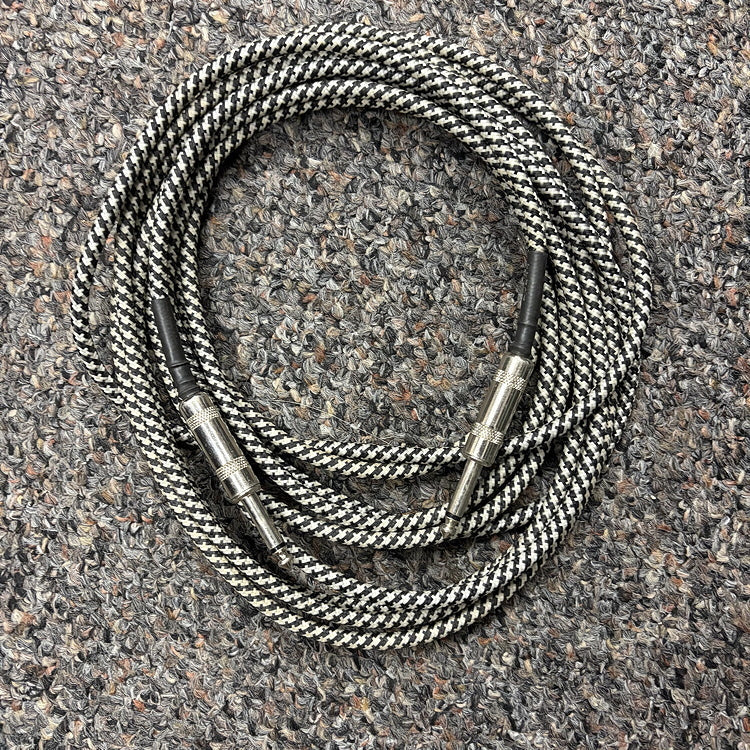 Instrument Cable 18.5 ft.  Black & White Braided, used