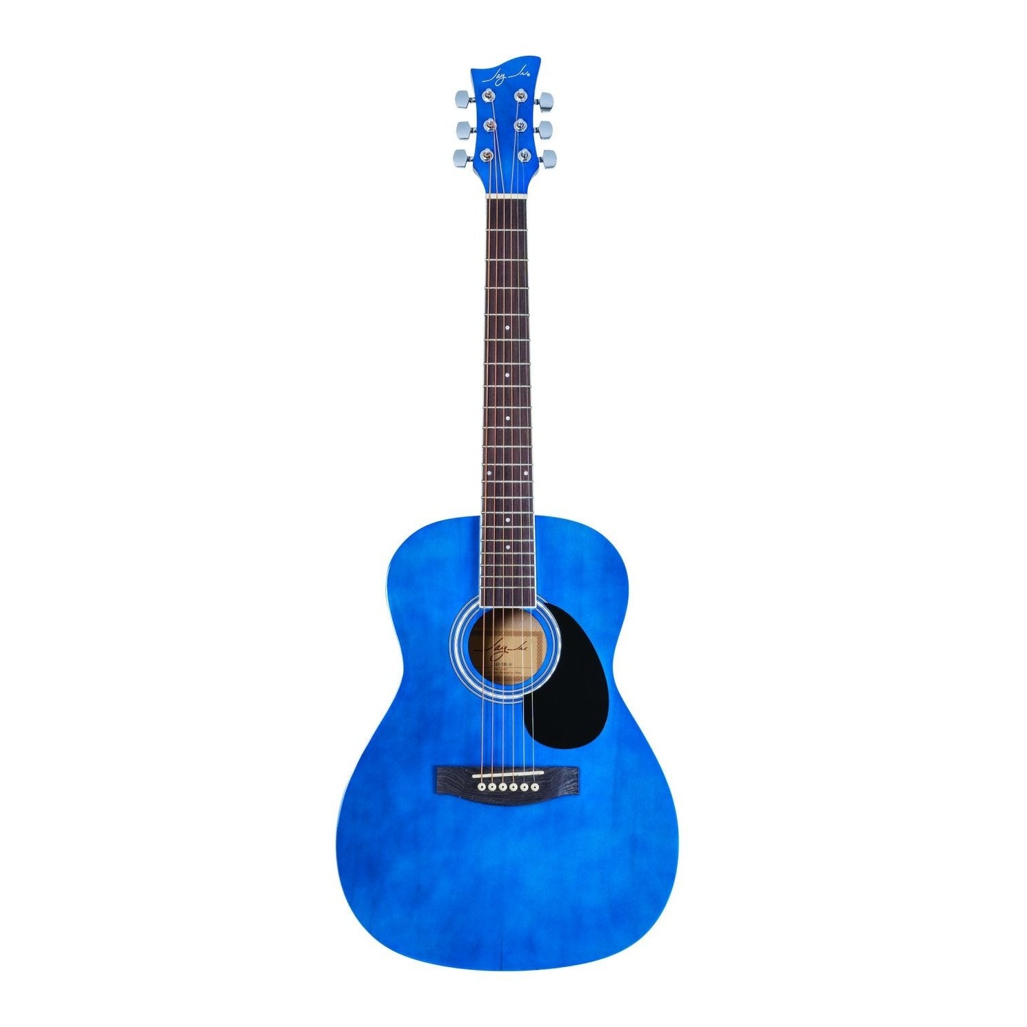 Jay Turser JJ43-TBL-A Jay Jr Series 3/4 Size Dreadnought Acoustic Guitar. Trans Blue