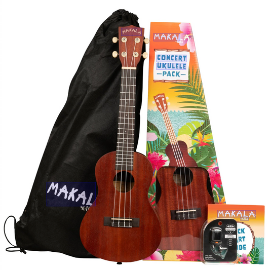 Makala Concert Ukulele Package w/clip-on tuner, gig bag, and instruction pamphlet
