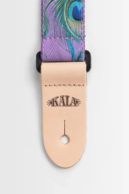 Kala Peacock Print Ukulele Strap - Purple