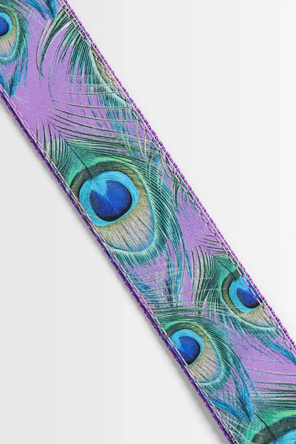 Kala Peacock Print Ukulele Strap - Purple
