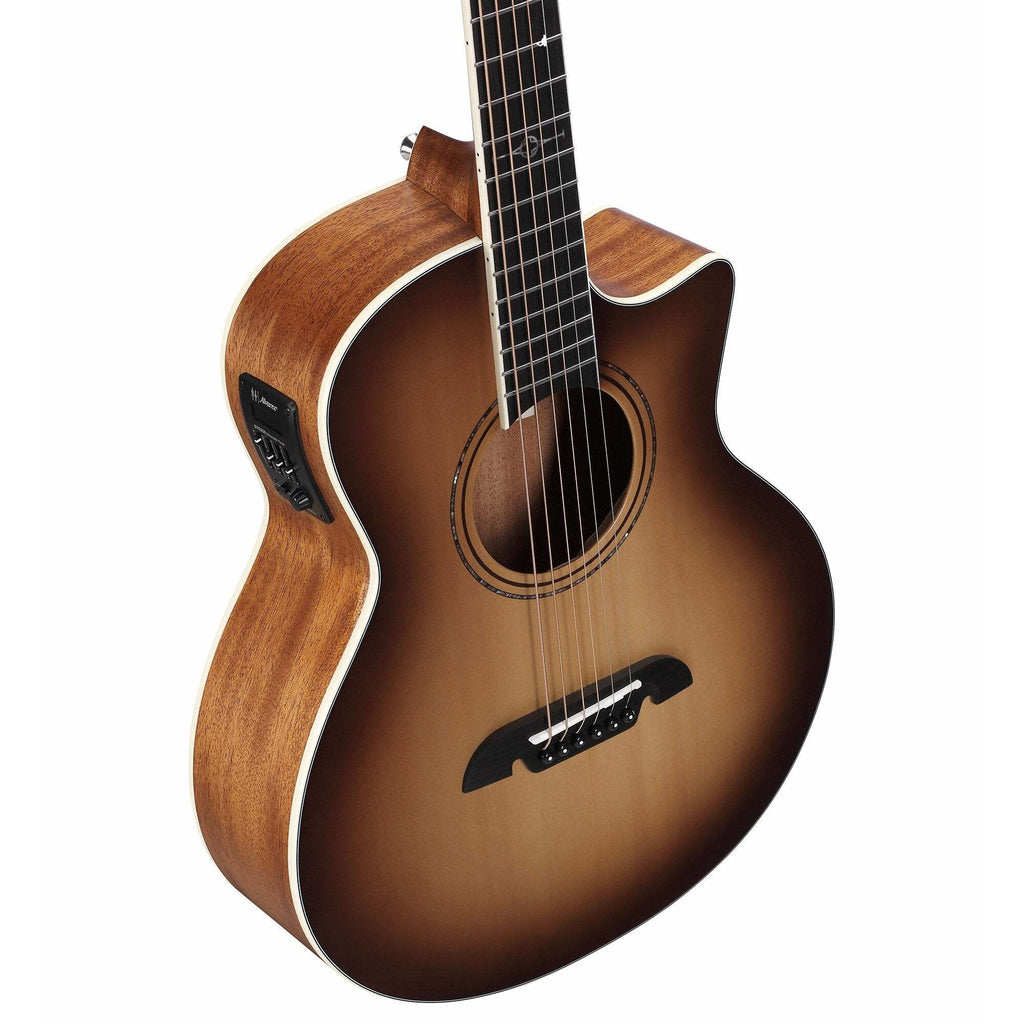 Alvarez Artist Little Jumbo Travel Guitar w/deluxe Gig Bag EQ & tuner Shadowburst