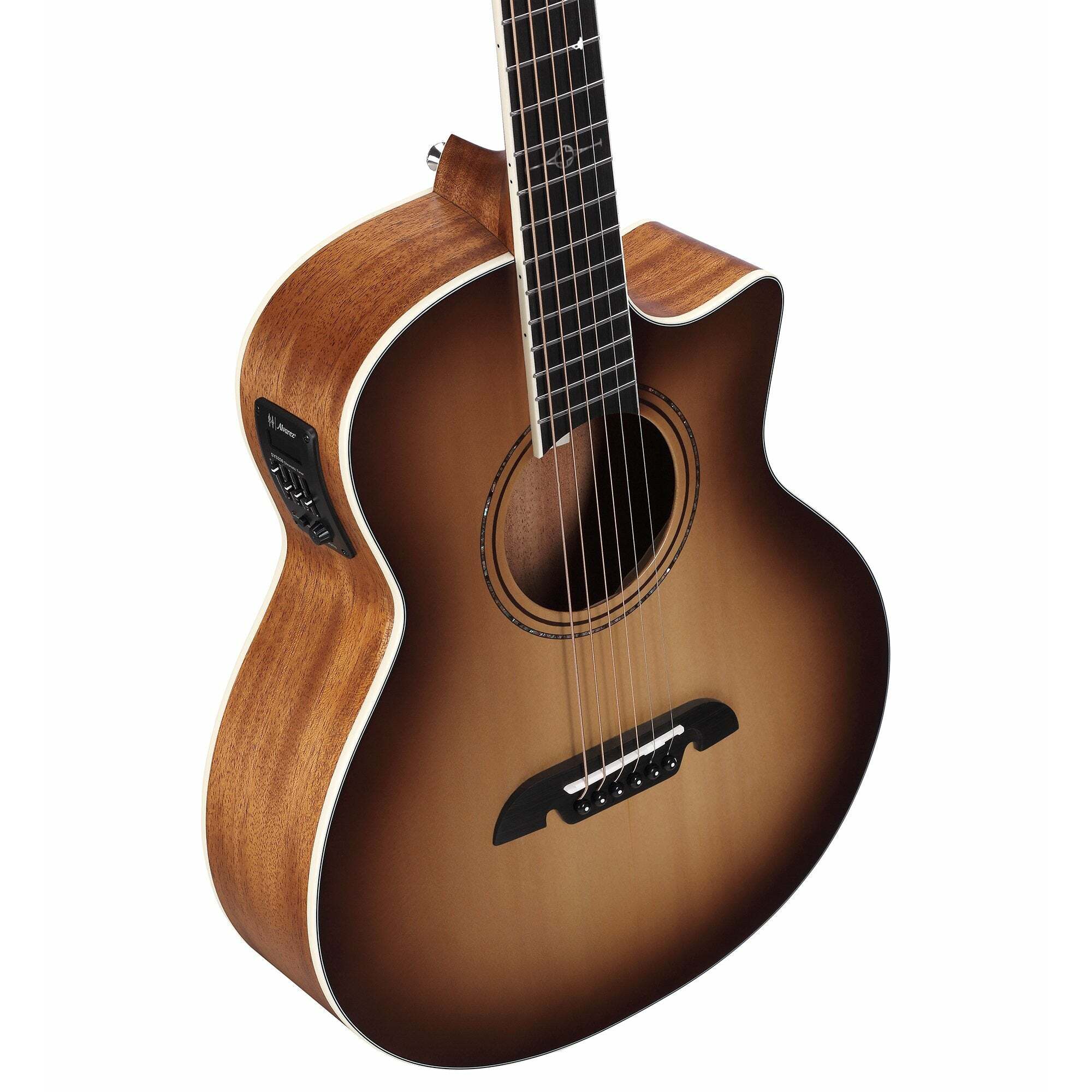 Alvarez Artist Little Jumbo Travel Guitar w/deluxe Gig Bag EQ & tuner Shadowburst