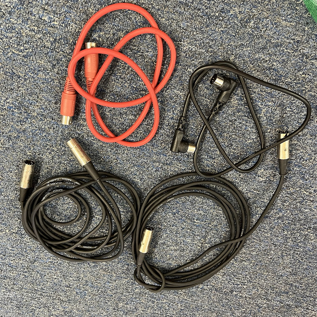 MIDI Cables Hosa, Radio Shack, Lot of 4. Used