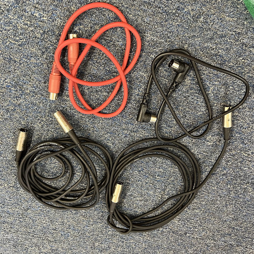 MIDI Cables Hosa, Radio Shack, Lot of 4. Used