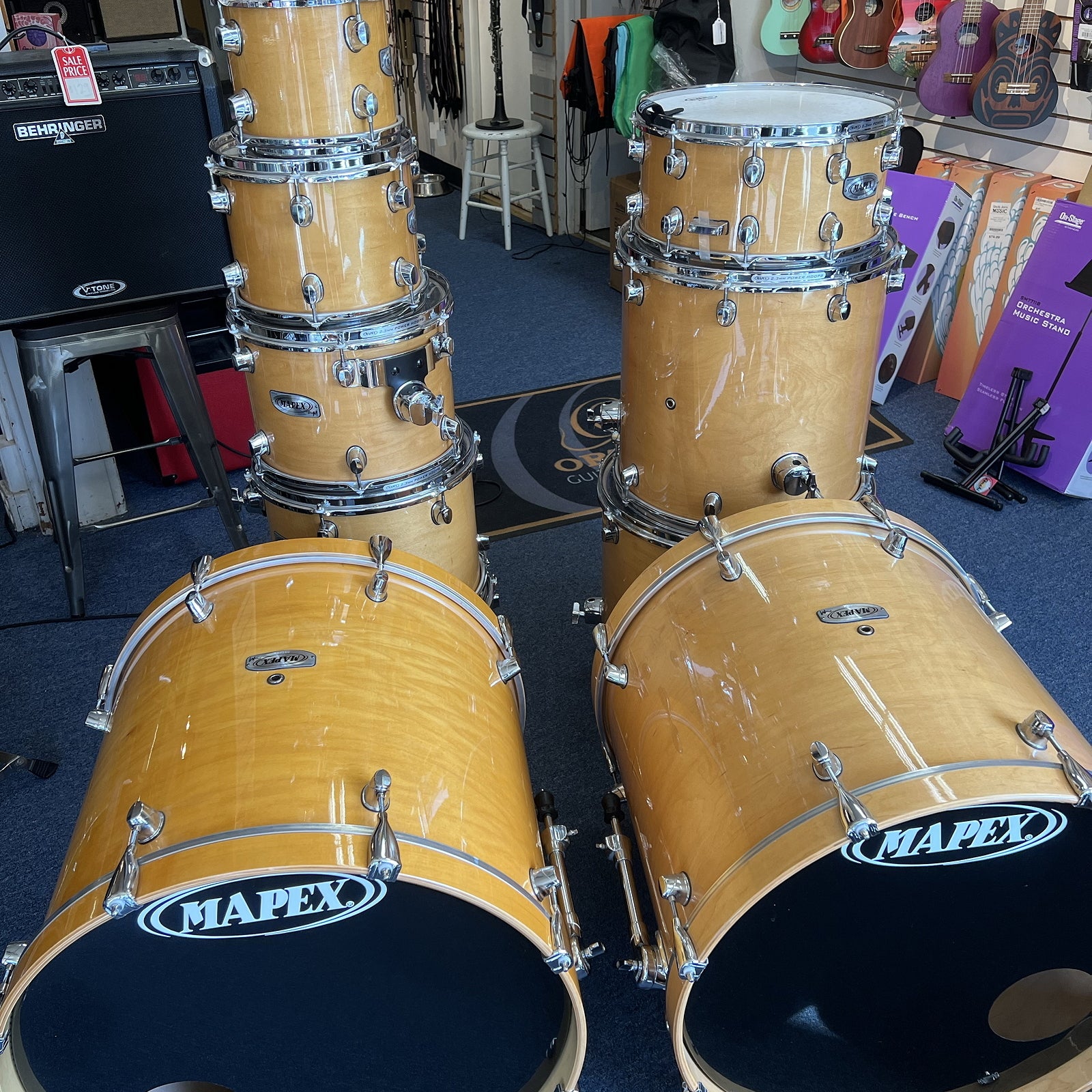 Mapex PRO M Series Drum Set - 2008 Custom Configuration 10 pieces, Natural Gloss w/bags and hardware