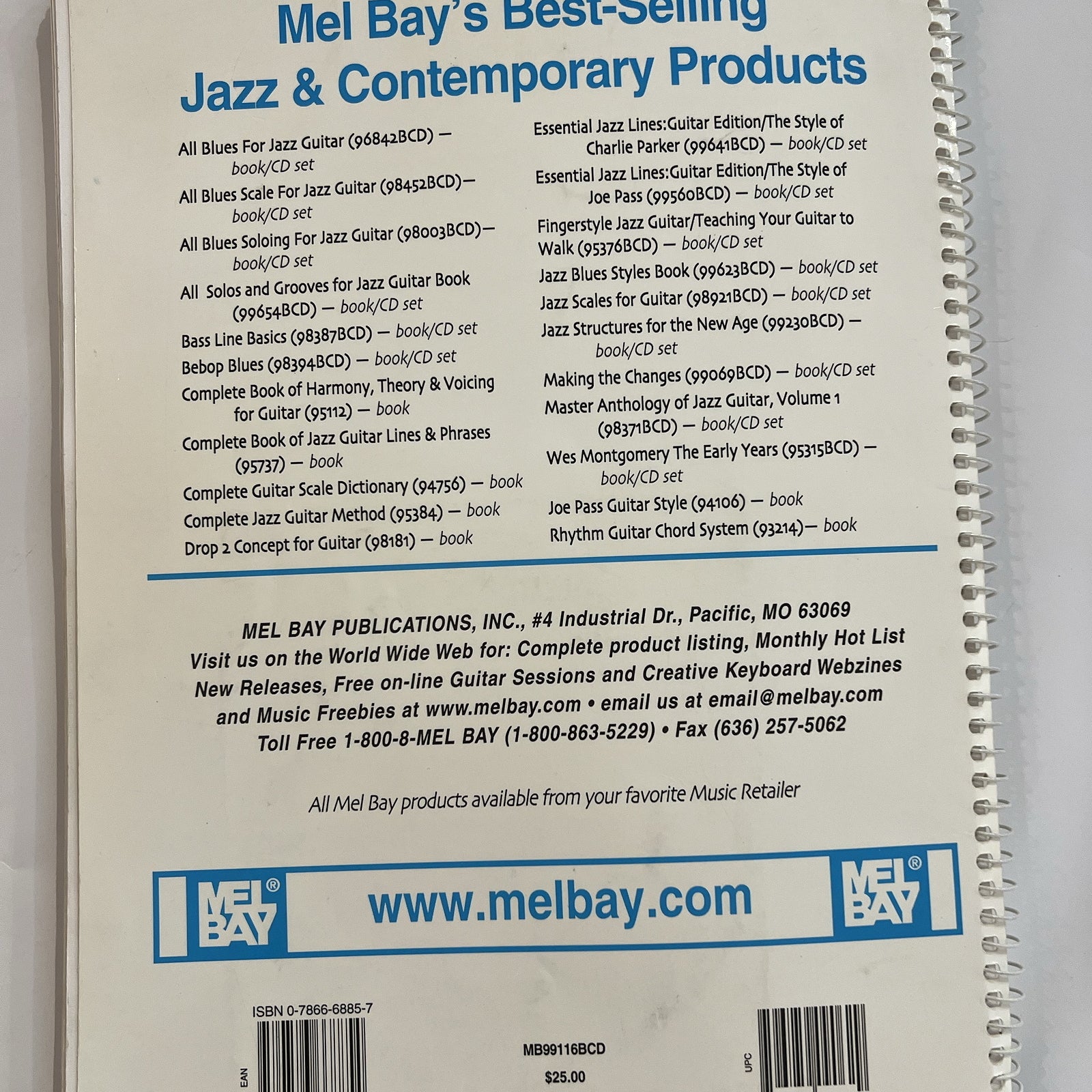 Mel Bay Jazz Guitar Scales And Modes - Used