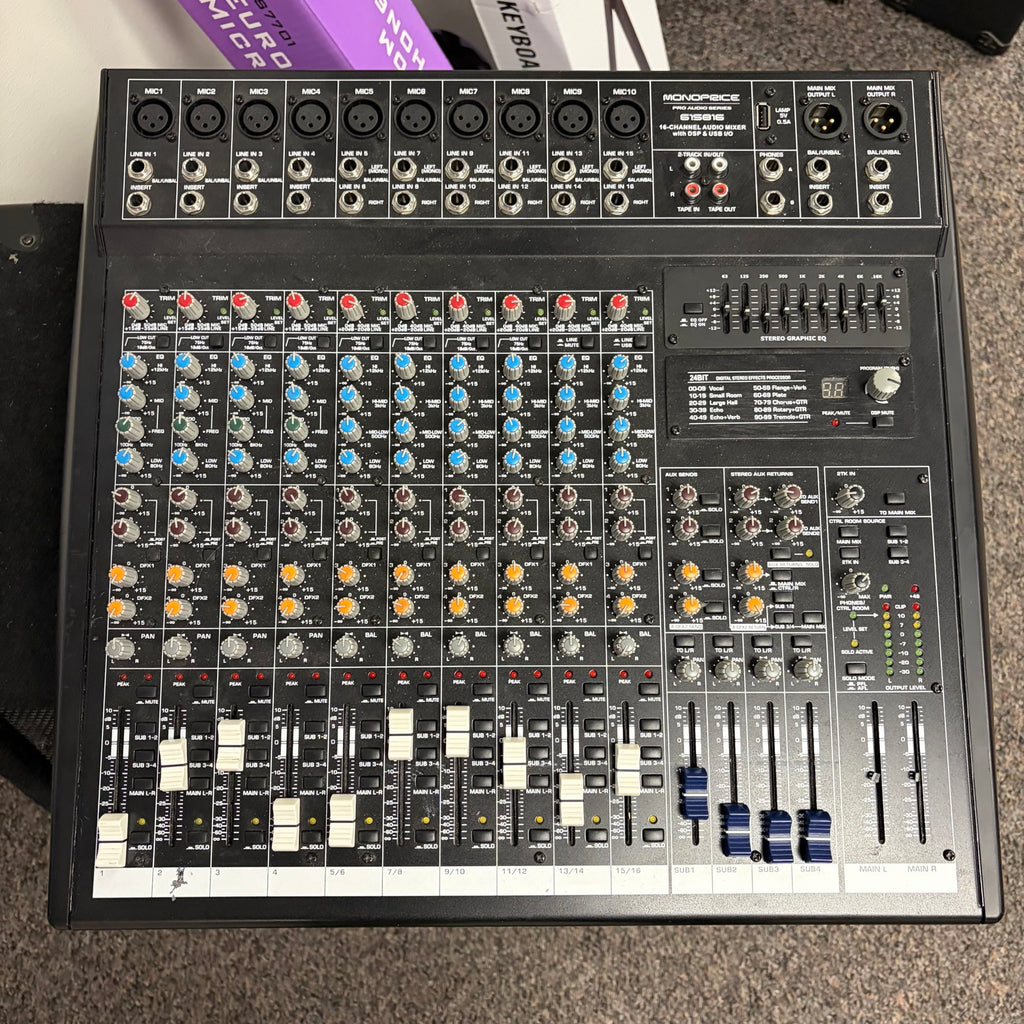Monoprice 615816 16-Channel Audio Mixer with DSP and USB