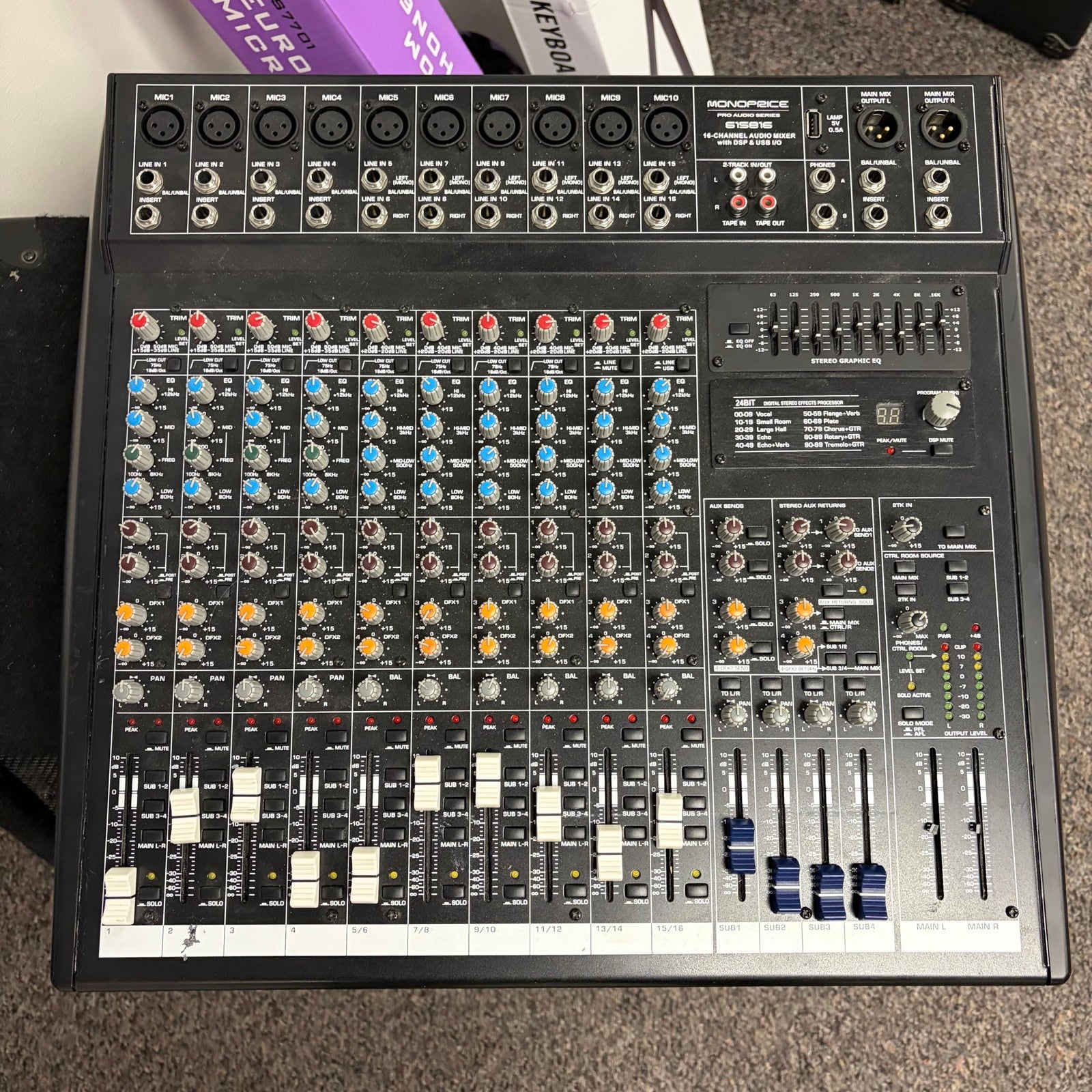 Monoprice 615816 16-Channel Audio Mixer with DSP and USB