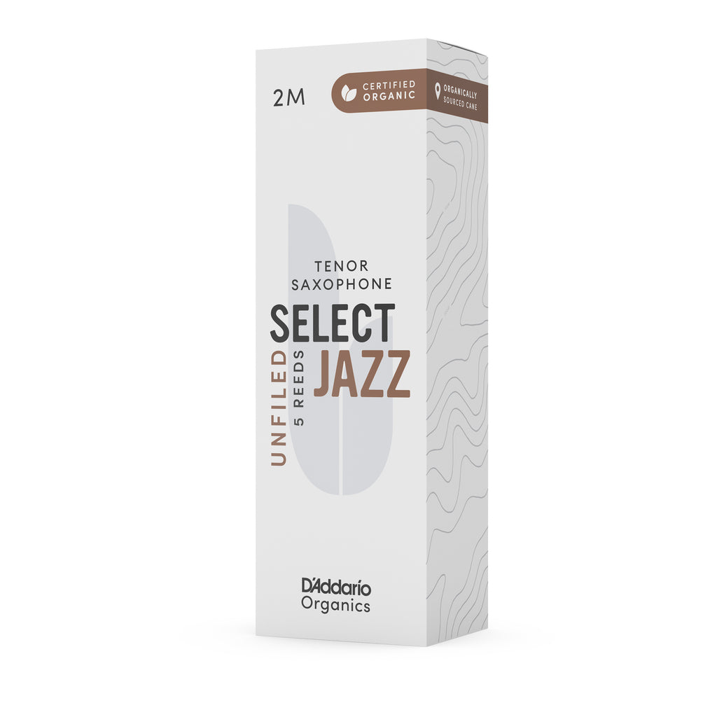 D'Addario Organic Select Jazz Unfiled Tenor Saxophone Reeds Strength 2 Medium ...