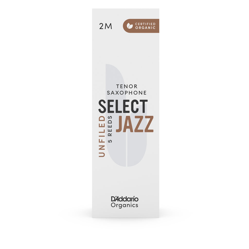 D'Addario Organic Select Jazz Unfiled Tenor Saxophone Reeds Strength 2 Medium ...