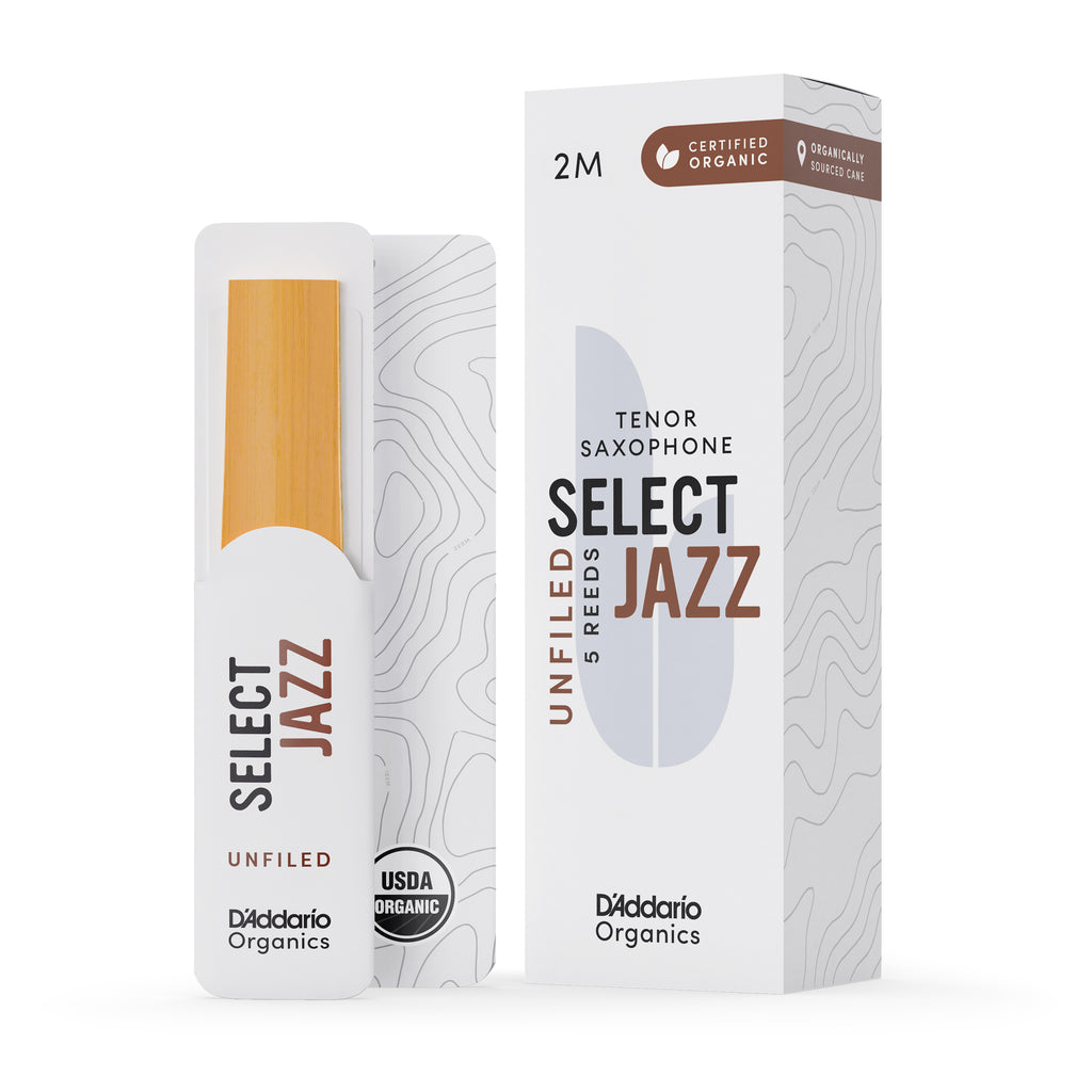 D'Addario Organic Select Jazz Unfiled Tenor Saxophone Reeds Strength 2 Medium ...