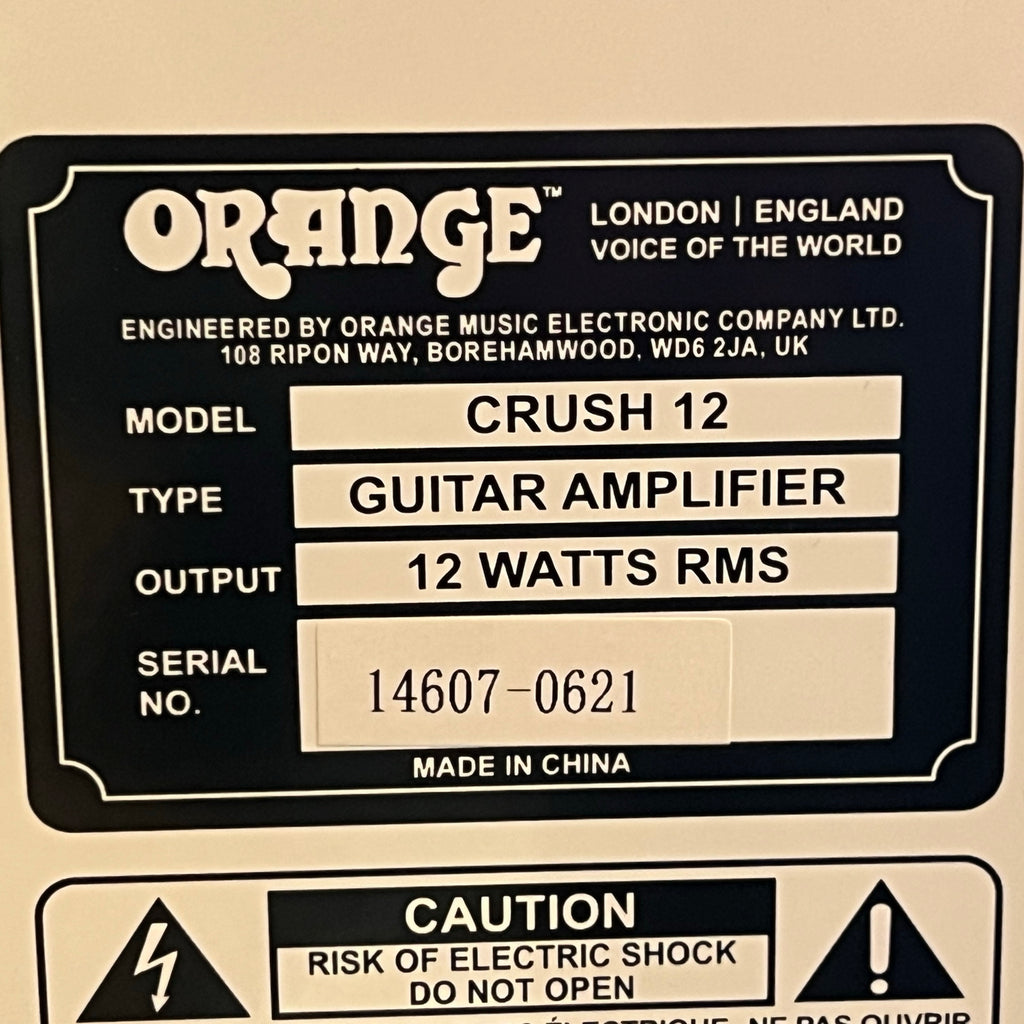 Orange Crush 12 Guitar Practice Amp, Black - Used