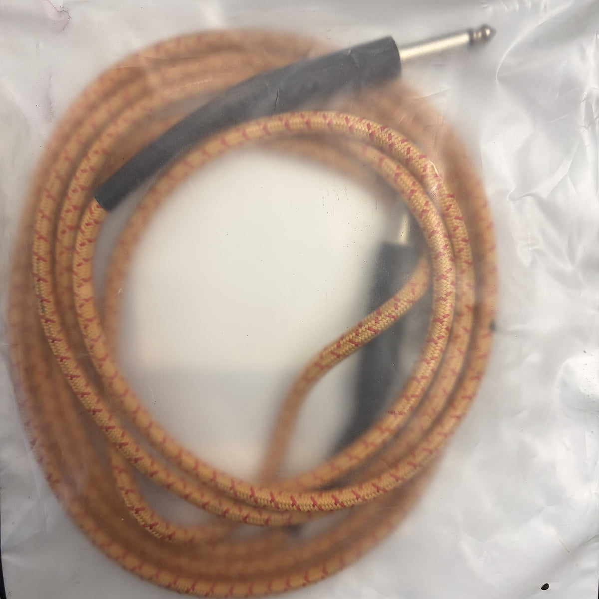Orange and Red Braided Instrument Cable