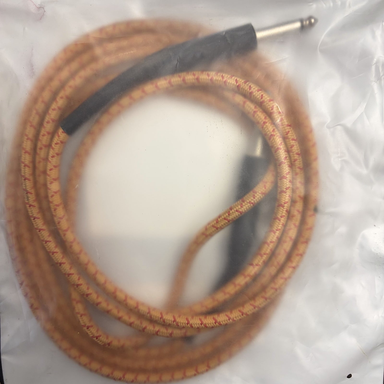 Orange and Red Braided Instrument Cable