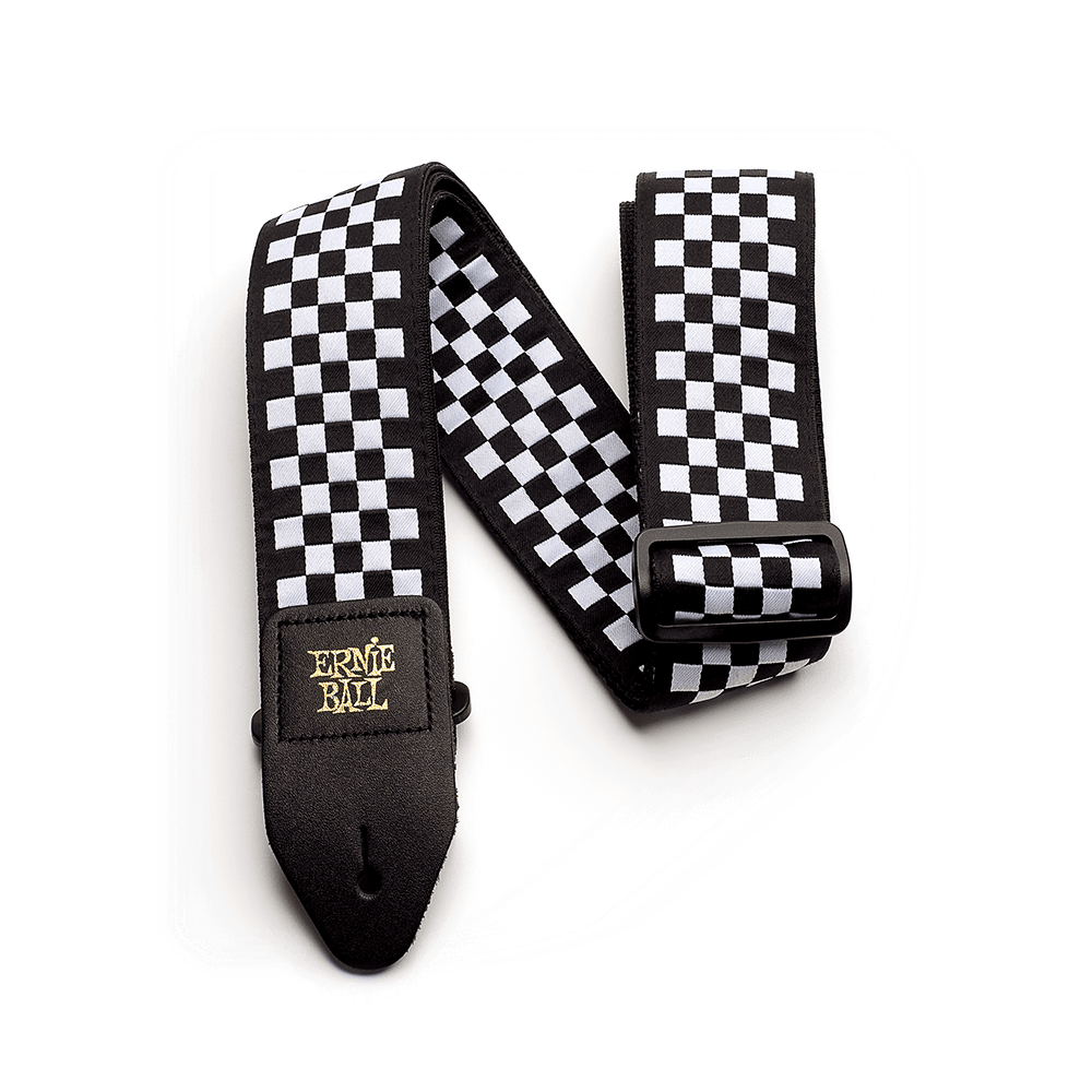 Ernie Ball Guitar Strap Black and White Checkered