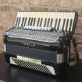 Temple Piano Accordion 120 Bass, LMH, Microphone.  Black.  1950s