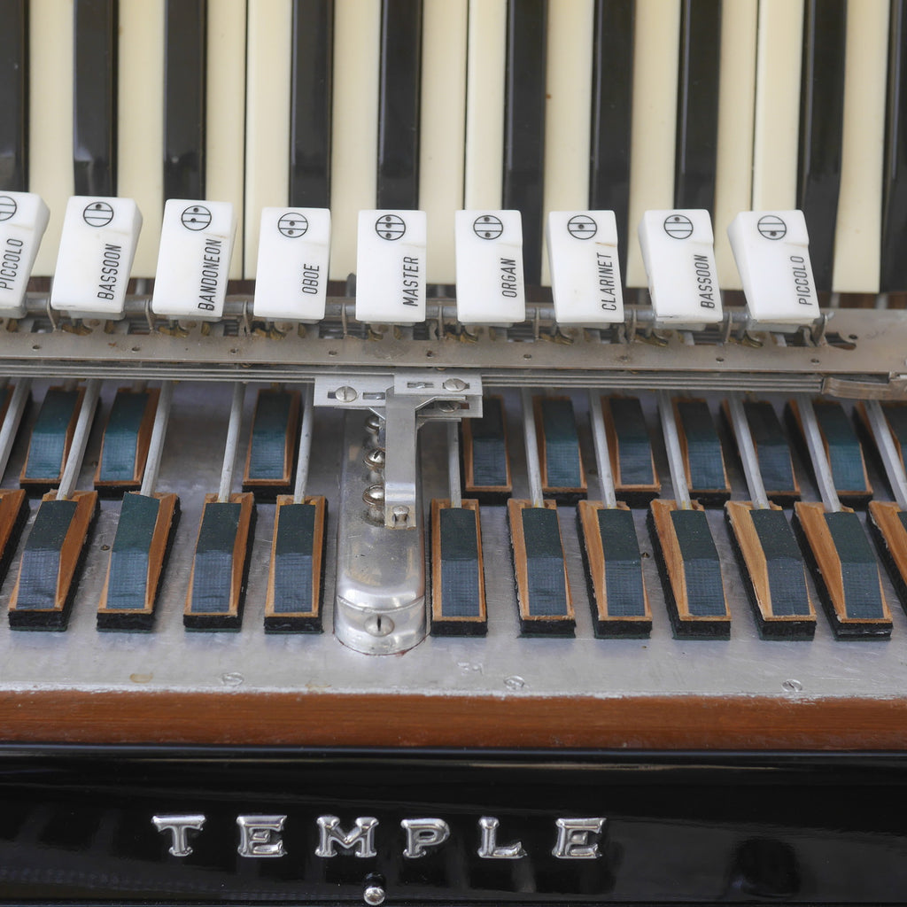 Temple Piano Accordion 120 Bass, LMH, Microphone.  Black.  1950s