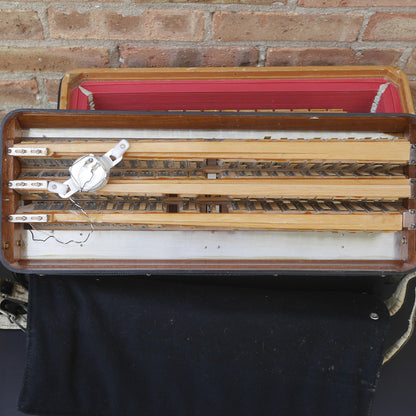 Temple Piano Accordion 120 Bass, LMH, Microphone.  Black.  1950s