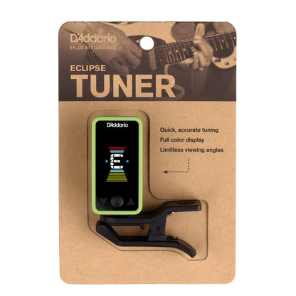 D'Addario Eclipse Headstock Guitar Tuner, Green