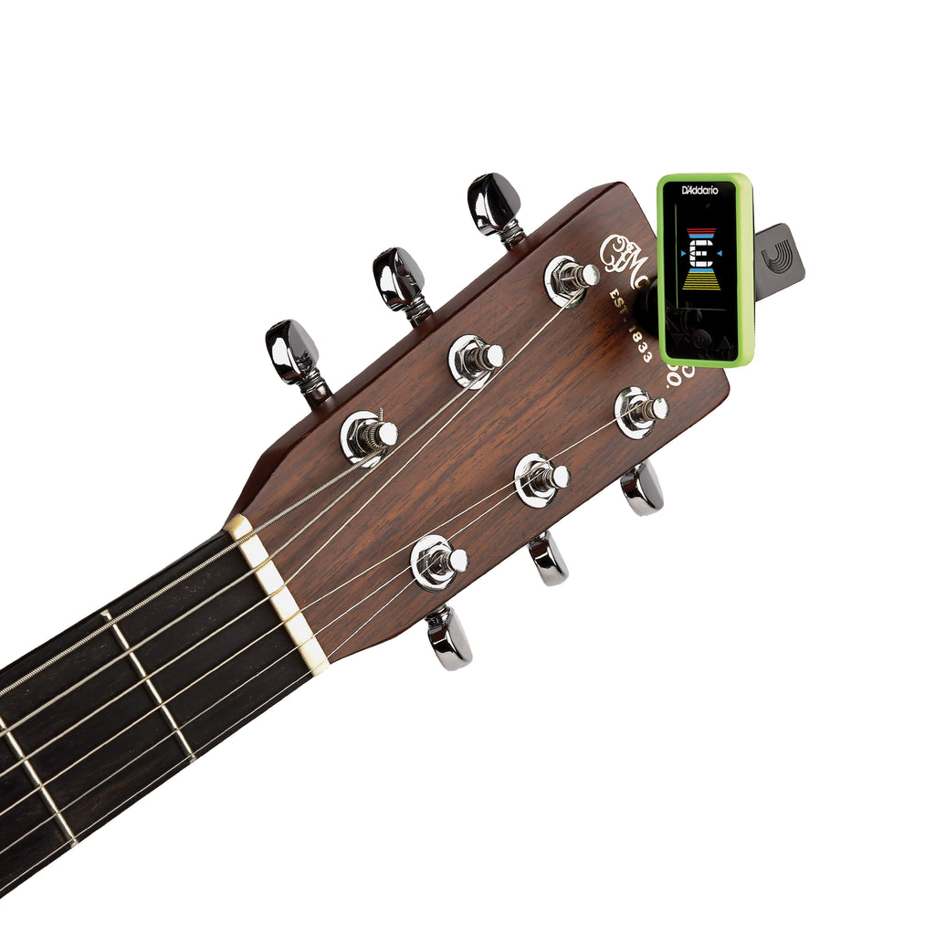 D'Addario Eclipse Headstock Guitar Tuner, Green