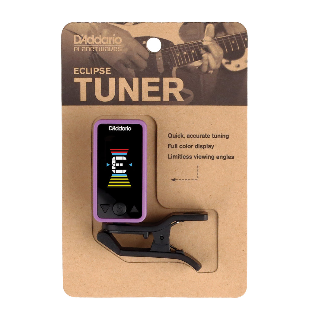 D'Addario Eclipse Headstock Guitar Tuner, Purple